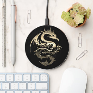 Gold Metallic Dragon Wireless Charger