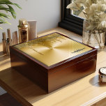 Gold Metallic Dripping Glitter Personalized Gift Box<br><div class="desc">This luxurious Jewelry box features a dazzling display of dripping gold glitter set against a backdrop of polished, brushed metal. The shimmering gold drips create a mesmerizing effect, exuding elegance and sophistication. Perfectly suited for a mahogany jewelry box, this glamorous design adds a touch of opulence to your treasured keepsakes....</div>