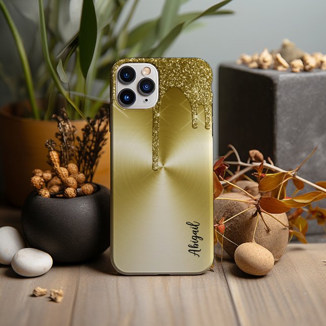 Gold Metallic Dripping Glitter Stylish Case-Mate iPhone Case (Creator Uploaded)