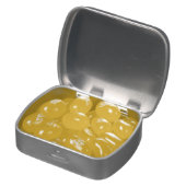 Gold metallic effect modern jelly beans pill box belly candy tin (Opened)