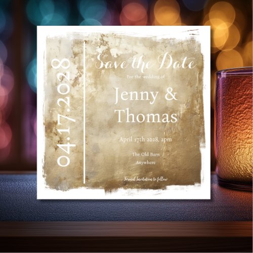 Gold Metallic Elegant Save the Date