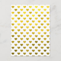 Gold Metallic Faux Foil Hearts Polk Dot Heart