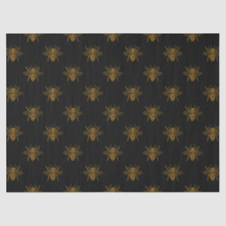 Gold Metallic Foil Bees on Black Tissue Paper