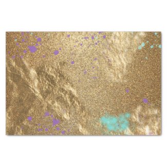 Gold Metallic Foil Glitter Artistic Modern Glam Tissue Paper