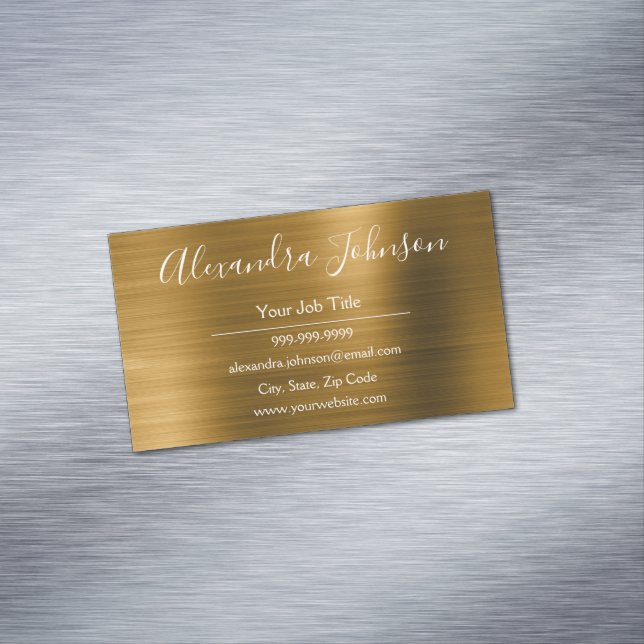Gold Metallic Foil Modern and Elegant Business Card Magnet (In Situ)