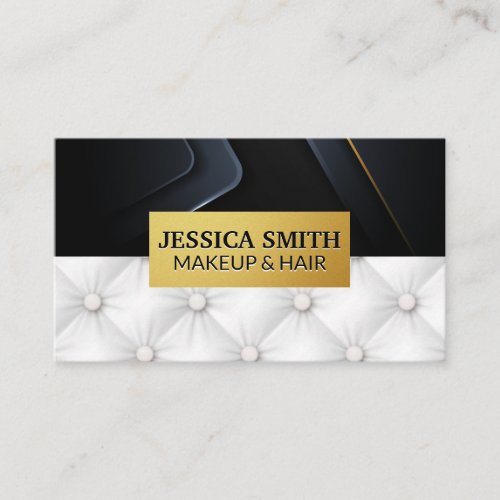 Gold Metallic Frame  Upholstered Background Business Card