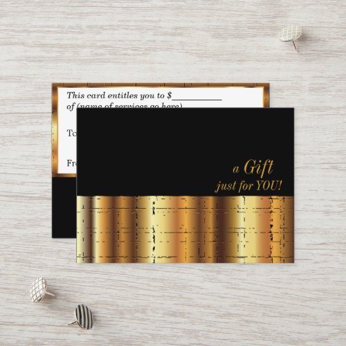 Gold Metallic Gift Certificate