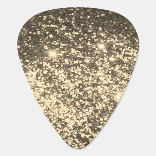 Gold Metallic Glitter Print  Guitar Pick
