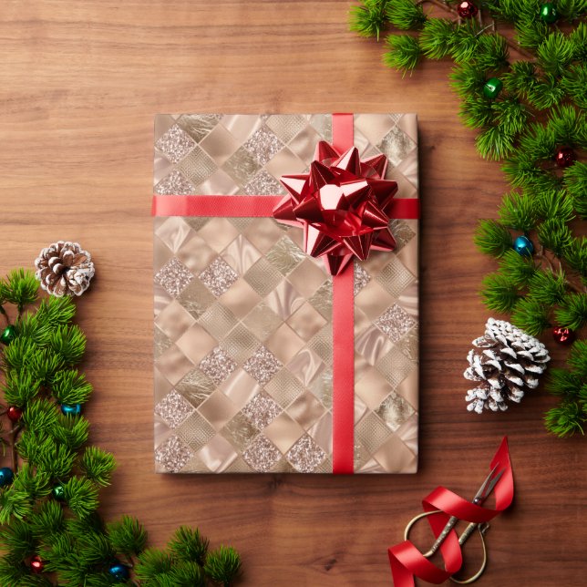 Gold Metallic Glitter Shiny Holiday Christmas Wrapping Paper (Holiday Gift)