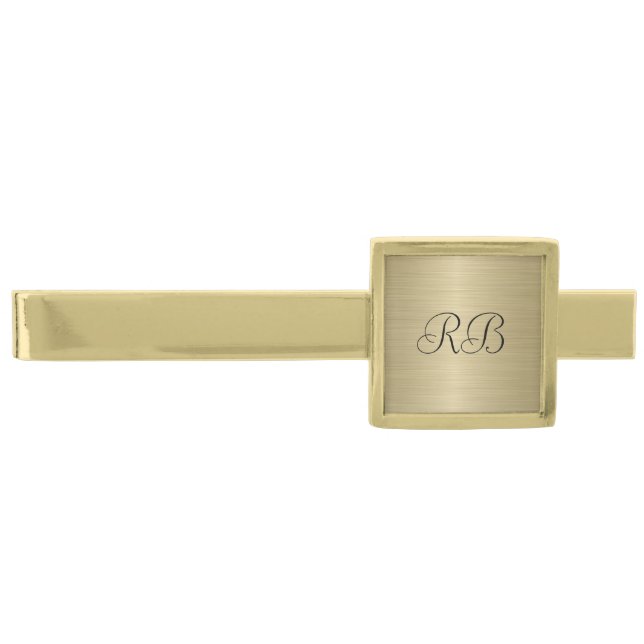 Gold Metallic  Gold Finish Tie Bar (Front)