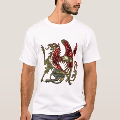 Gold Metallic Griffin Medieval Eagle Lion T_Shirt