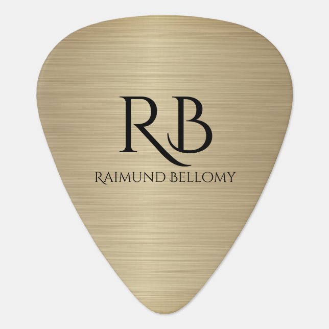 Gold Metallic Guitar Pick (Front)