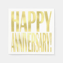 Gold metallic happy anniversary stylish chic