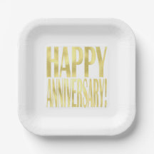 Gold metallic happy anniversary stylish chic