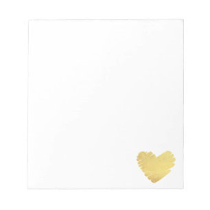 Gold Metallic hearts pattern Notepad