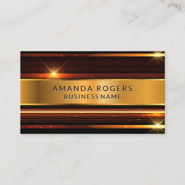 Gold Metallic High Shine Business Card (Front)