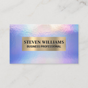 Gold Metallic Holographic Iridescent Pastel Foil Business Card