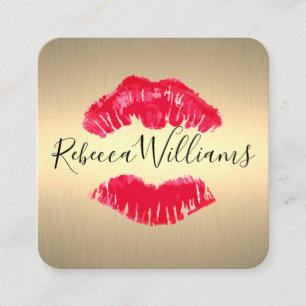 Gold Metallic / Kiss Square Business Card