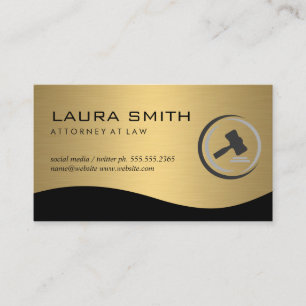 Gold Metallic   Law Gavel Business Card