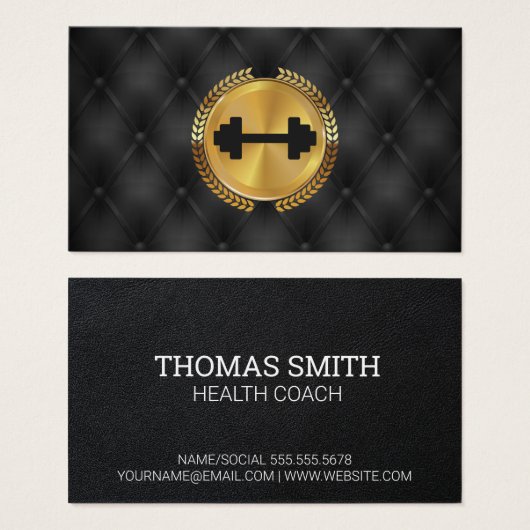 Gold Metallic Leaf Seal | Upholstery | Dumbbell (Front & Back)