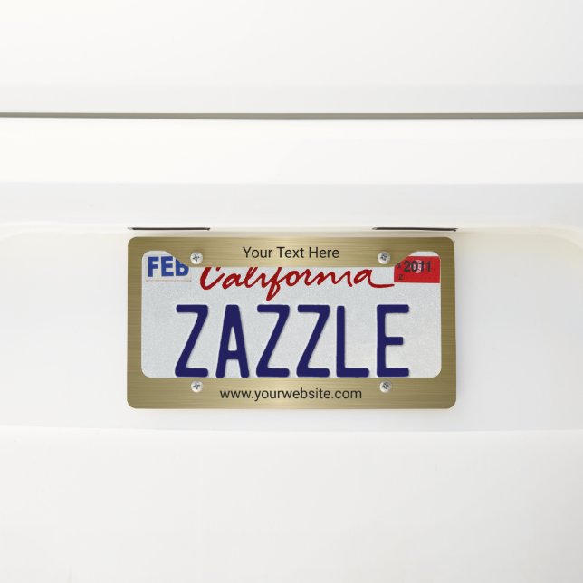 Gold Metallic License Plate Frame (On Car)