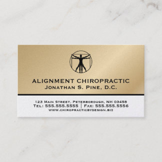 Gold Metallic-Look Chiropractic Business Cards