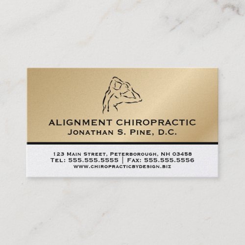 Gold Metallic-Look Chiropractic Business Cards