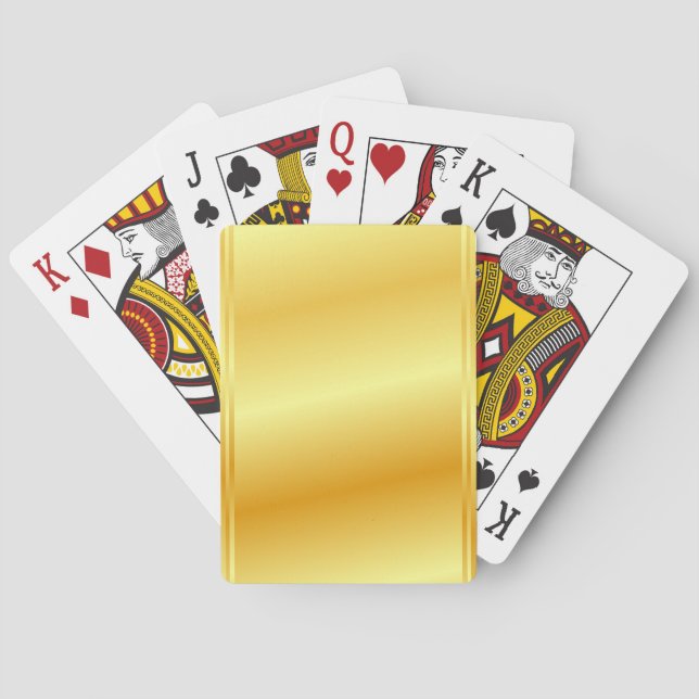 Gold Metallic Look Modern Elegant Trendy Template Poker Cards (Back)