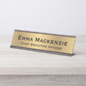 Gold Metallic Look Simple Desk Sign Name Plate | Zazzle