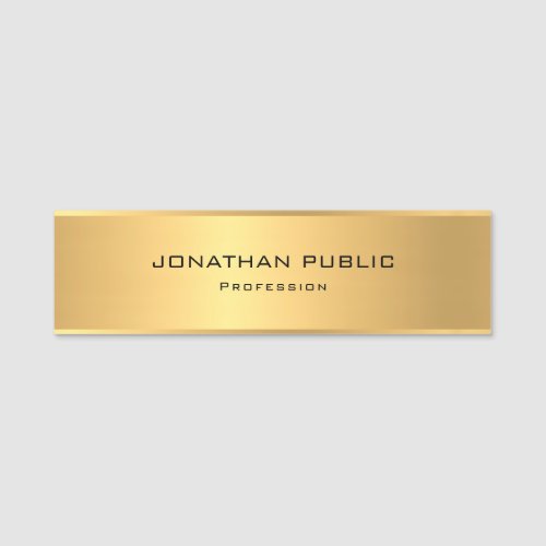 Gold Metallic Look Template Professional Elegant Name Tag