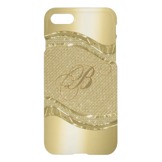 Gold Metallic Look With Diamonds Pattern iPhone SE/8/7 Case