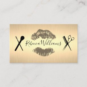 Gold Metallic / Makeup and Hair Business Card