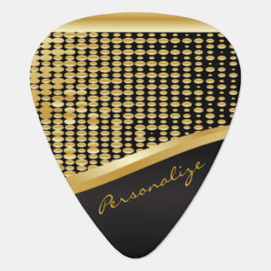 Gold Metallic Metal Mesh Print   DIY Text Guitar Pick