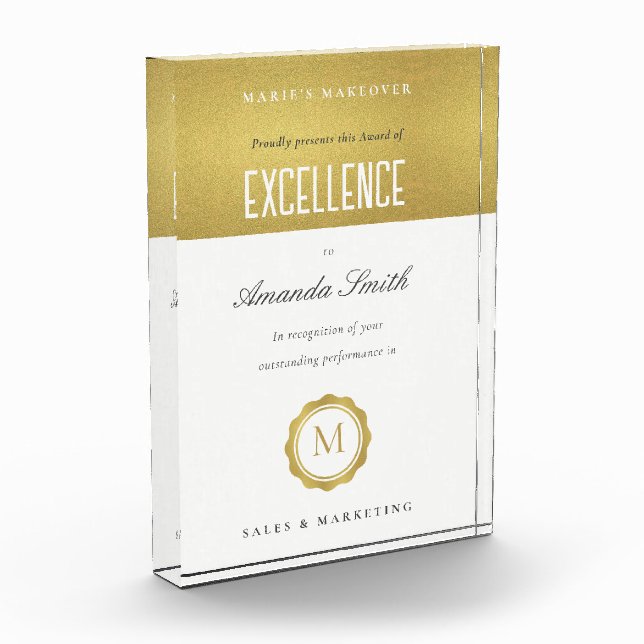 Gold Metallic Minimal Logo Award of Excellence  (Left)