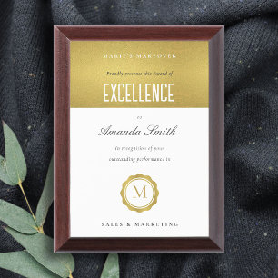 Gold Metallic Minimal Logo Award of Excellence