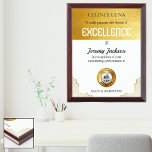 Gold Metallic Minimal Logo Award of Excellence<br><div class="desc">Elevate your recognition ceremonies with our Gold Metallic Minimal Logo Award of Excellence. This modern and elegant award is the perfect way to honor achievements and express appreciation. Customize it with your logo and a personalized message to create a truly unique and memorable award.</div>