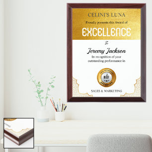 Gold Metallic Minimal Logo Award of Excellence