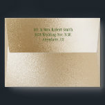 Gold Metallic Modern Elegant Green Stylish Wedding Envelope<br><div class="desc">Faux gold metallic with hunter green typography. Simple and yet so beautiful and elegant.  Make a statement with this chic envelope. All your guests will love receiving their invitation in such a lovely envelope.</div>