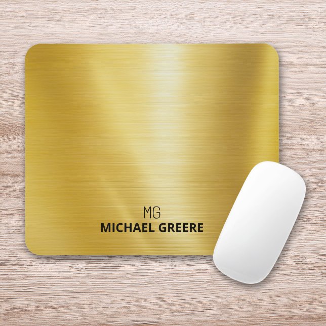 Gold Metallic Monogrammed Mouse Pad (Creator Uploaded)