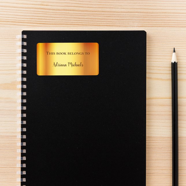 Gold metallic name elegant bookplate (Creator Uploaded)