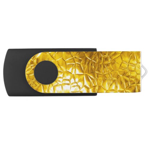 gold metallic pattern flash drive