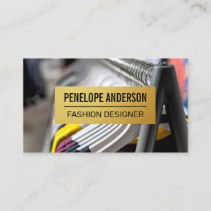 Gold Metallic Pattern   Hanging Clothing Rack Business Card