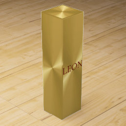 Gold Metallic Personalized Wine Gift Box
