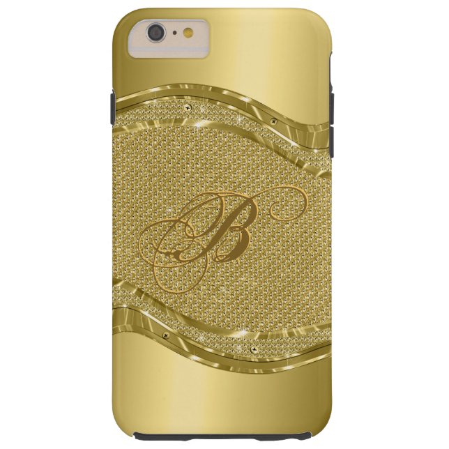 Gold Metallic Print With Diamonds Pattern Case-Mate iPhone Case (Back)