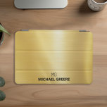 Gold Metallic Professional iPad Mini Cover<br><div class="desc">This stylish iPad cover features a stunning gold metallic printed design, perfect for adding a touch of elegance to your device. The cover can be personalized with your monogram and name, making it uniquely yours. Designed for functionality, it can be easily folded into a stand, providing hands-free support for comfortable...</div>