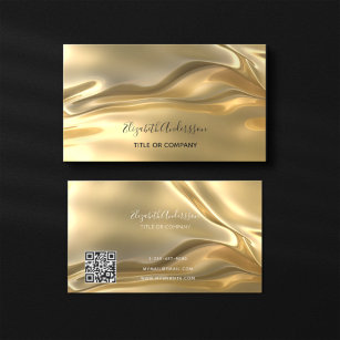 Gold metallic qr code business card