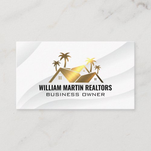 Gold Metallic Real Estate Logo Business Card