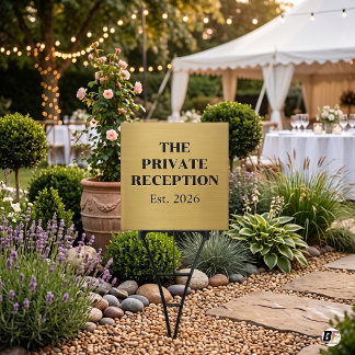 Gold Metallic Reception Date Text Sign