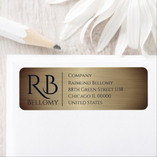 Gold Metallic Return Address Label