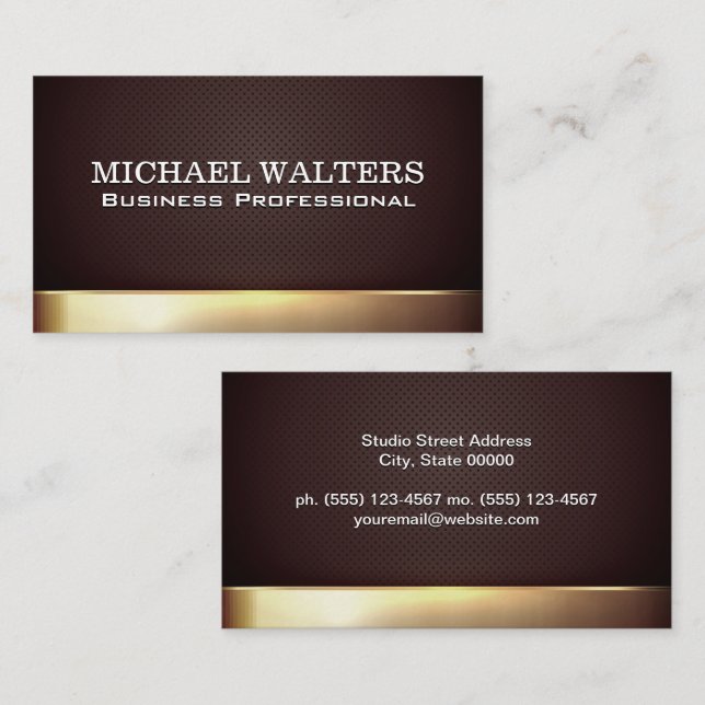 Gold Metallic Shine | Perforated Mesh  Business Card (Front/Back)
